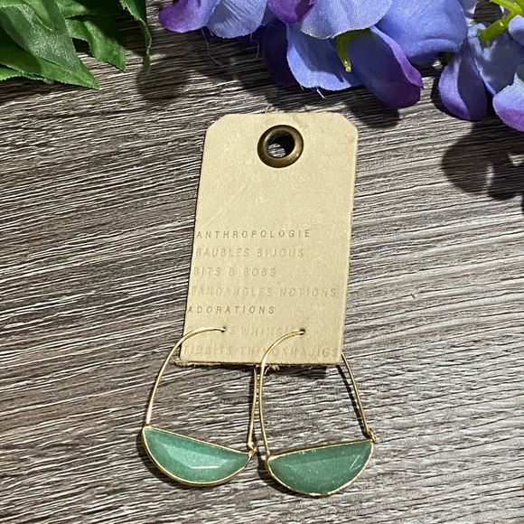 Anthropologie Jewelry - Anthropologie Hoop Semi-precious Earrings $38 NEW